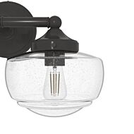 Hunter Saddle Creek Clear Seeded Glass 2-Light Bathroom Vanity Light in Noble Bronze