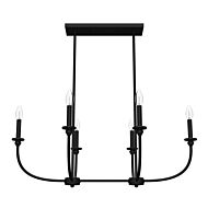 Southcrest 6-Light Linear Chandelier in Flat Matte Black