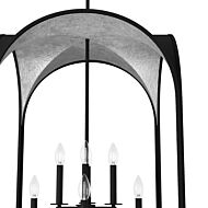 Hunter Dukestown 8-Light Pendant in Natural Iron