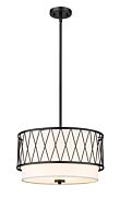 Z-Lite Dalton 3-Light Pendant Light In Matte Black