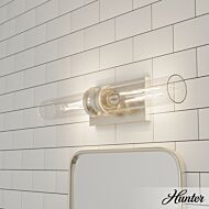 Hunter Lenlock 2-Light Bathroom Vanity Light in Brushed Nickel