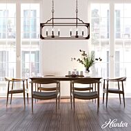 Hunter Highland Hill 8-Light Linear Chandelier in Textured Rust