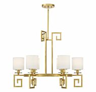 Quatrain 6-Light Chandelier in True Gold