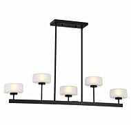 Falster 5-Light LED Linear Chandelier in Matte Black