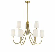 Cameron 9-Light Chandelier in Warm Brass