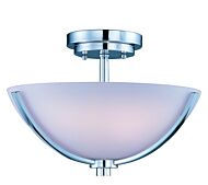 Maxim Lighting Rocco 14 Inch 3 Light Semi Flush Mount in Polished Chrome