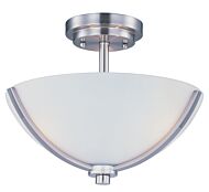 Maxim Lighting Deven 3 Light Semi Flush in Satin Nickel