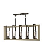 Hinkley Riverwood 5-Light Outdoor Linear Chandelier In Warm Bronze