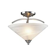 Elysburg 2-Light Semi-Flush Mount in Satin Nickel