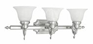 French Regency 3-Light Bathroom Vanity Light in Brushed Nickel