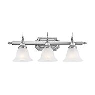 French Regency 3-Light Bathroom Vanity Light in Polished Chrome