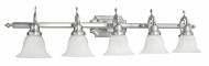 French Regency 5-Light Bathroom Vanity Light in Brushed Nickel