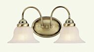 Edgemont 2-Light Bathroom Vanity Light in Antique Brass