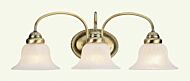 Edgemont 3-Light Bathroom Vanity Light in Antique Brass