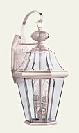 Georgetown 2-Light Outdoor Wall Lantern in Brushed Nickel