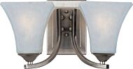 Maxim Lighting Aurora 2 Light Bathroom Vanity Light in Satin Nickel