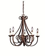 Kichler Dover 5 Light 25.5 Inch 1 Tier Medium Chandelier in Tannery Bronze