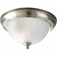 Melon Glass 1-Light Flush Mount in Brushed Nickel