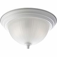 Melon Glass 2-Light Flush Mount in White