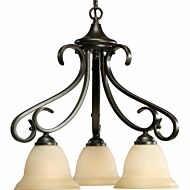 Torino 3-Light Chandelier in Forged Bronze