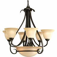 Torino 9-Light Chandelier in Forged Bronze