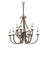 Dover 9-Light Chandelier in Tannery Bronze