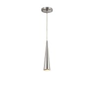 Eurofase Sliver 1 Light Pendant in Brushed Nickel