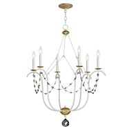 Formosa 6-Light Chandelier in Ecru with Venetian Gold