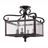 Valencia 4-Light Semi-Flush Mount in Fired Bronze