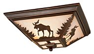 Yellowstone 3-Light Flush Mount in Burnished Bronze