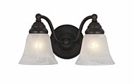 Standford 2-Light Bathroom Vanity Light in Oil Burnished Bronze