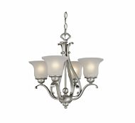 Monrovia 4-Light Mini Chandelier or Semi-Flush in Brushed Nickel