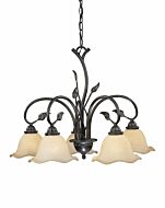 Vine 5-Light Chandelier in Oil Shale