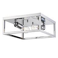 Wesson Ch 2-Light Flush Mount Ceiling Light in Chrome