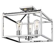 Wesson Ch 3-Light Semi-Flush Mount Ceiling Light in Chrome