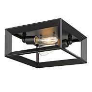 Smyth 2-Light Flush Mount Ceiling Light in Matte Black