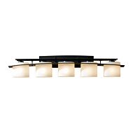 Hubbardton Forge 8 Inch 5 Light Arc Ellipse Bathroom Vanity Light in Dark Smoke