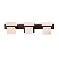 Hubbardton Forge 6 Inch 3 Light Kakomi Bathroom Vanity Light in Dark Smoke