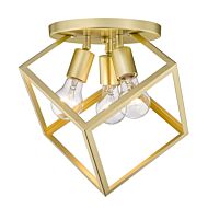 Cassio OG Three Light Semi Flush Mount in Olympic Gold by Golden