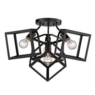 Cassio 4-Light Semi-Flush Mount Ceiling Light in Matte Black