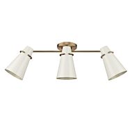 Reeva 3-Light Semi-Flush Mount Ceiling Light in Modern Brass