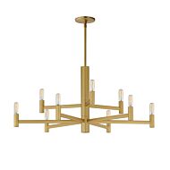 Emana Nine Light Chandelier in Natural Aged Brass by Maxim