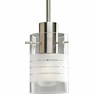 Glass Pendants 1-Light Pendant in Brushed Nickel