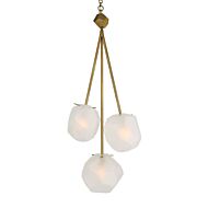 Geodesic 3-Light Pendant in Matte Antique Brass