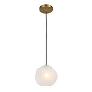 Geodesic 1-Light Mini Pendant in Matte Antique Brass