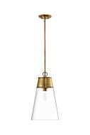 Z-Lite Wentworth 1-Light Pendant Light In Rubbed Brass