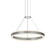 Sonneman Double Corona™ 2 Light 3 Inch Pendant Light in Bright Satin Aluminum