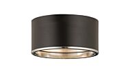 Z-Lite Arlo 2-Light Flush Mount Ceiling Light In Matte Black With Chrome