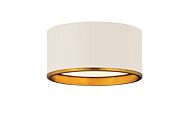 Z-Lite Arlo 2-Light Flush Mount Ceiling Light In Matte White With Rubbed Brass