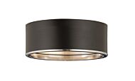 Z-Lite Arlo 3-Light Flush Mount Ceiling Light In Matte Black With Chrome